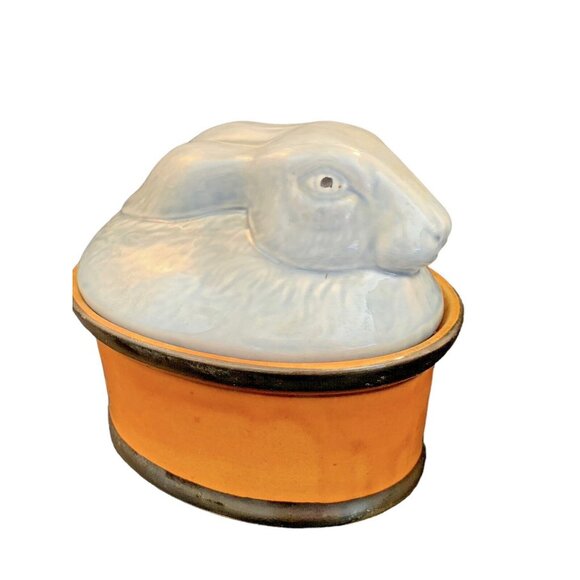 Vintage Portugal Ceramic Rabbit, Soup Tureen, Lidded Box, Easter Deco Classic - Picture 3 of 11